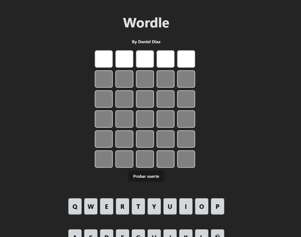 Captura del juego Wordle